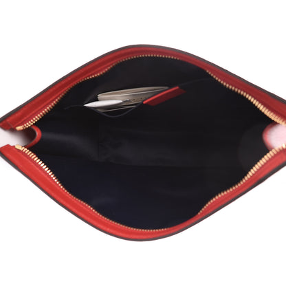 Gucci GG Supreme Monogram Blooms Large Cosmetic Case Beige Blue Navy Hibiscus Red 5 of 11