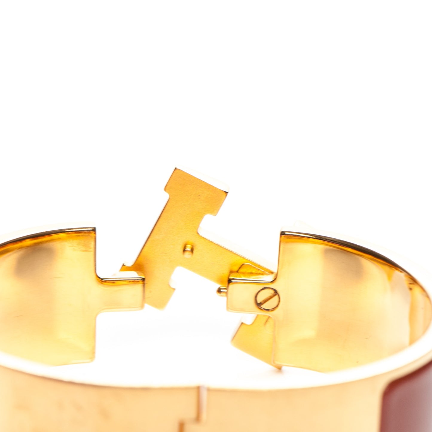 Enamel Wide Clic Clac H Bracelet PM Terracotta
