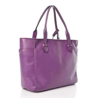 Loewe Calfskin Embossed Logo Shopper Tote Purple 3 of 10