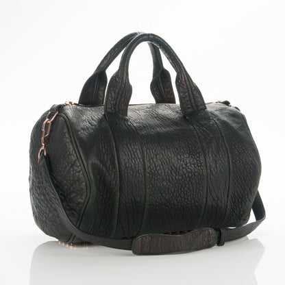 Alexander Wang Pebbled Lambskin Rocco Black Rose Gold Hardware 3 of 12