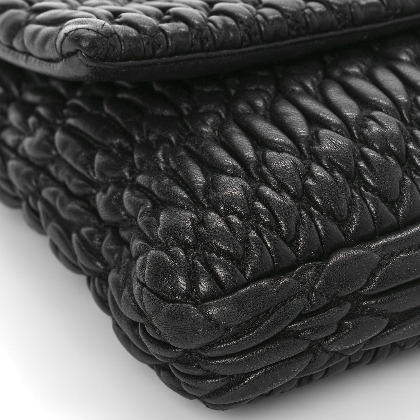 Nappa Matelasse Crystal Flap Clutch Black