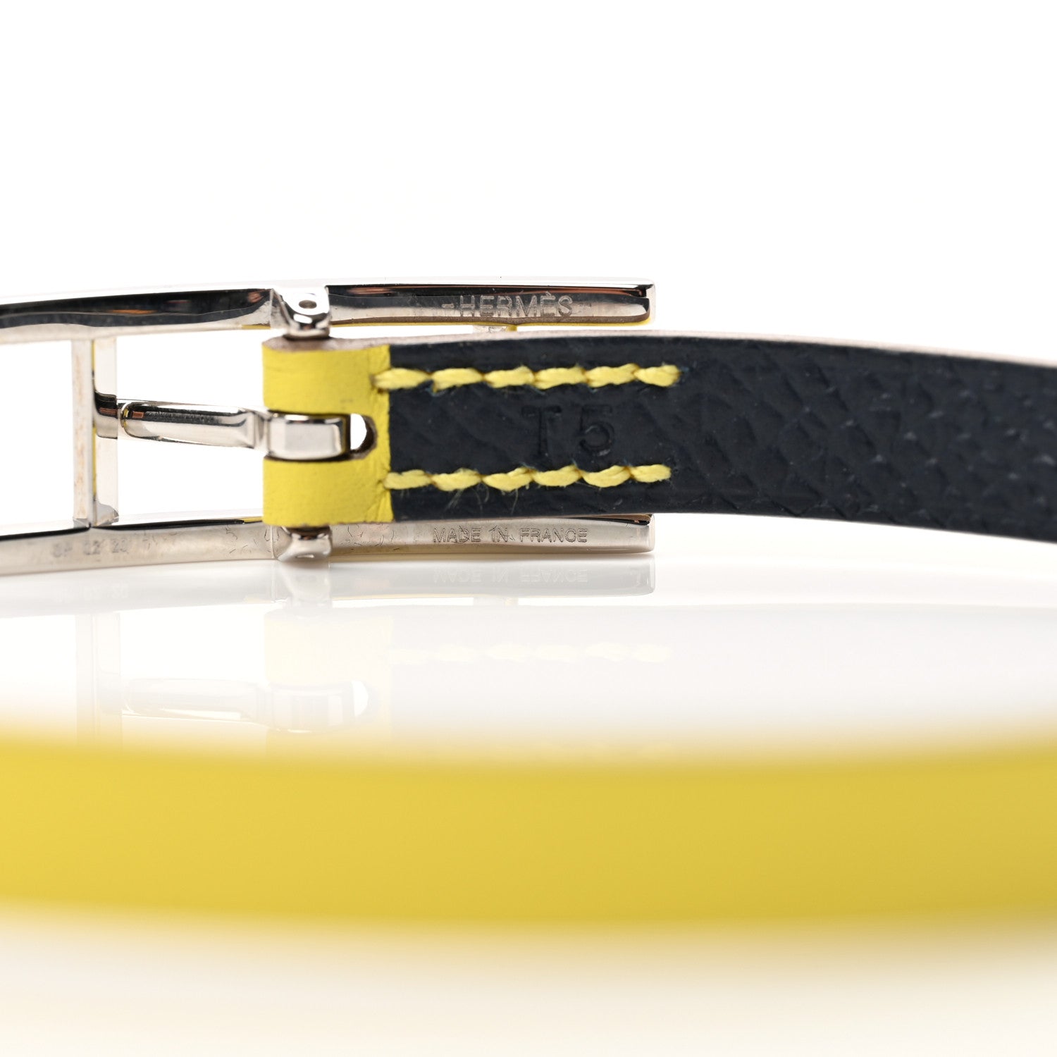 Hermes Swift Epsom Behapi Single Tour Bracelet T5 Lime Bleu Indigo 5 of 6