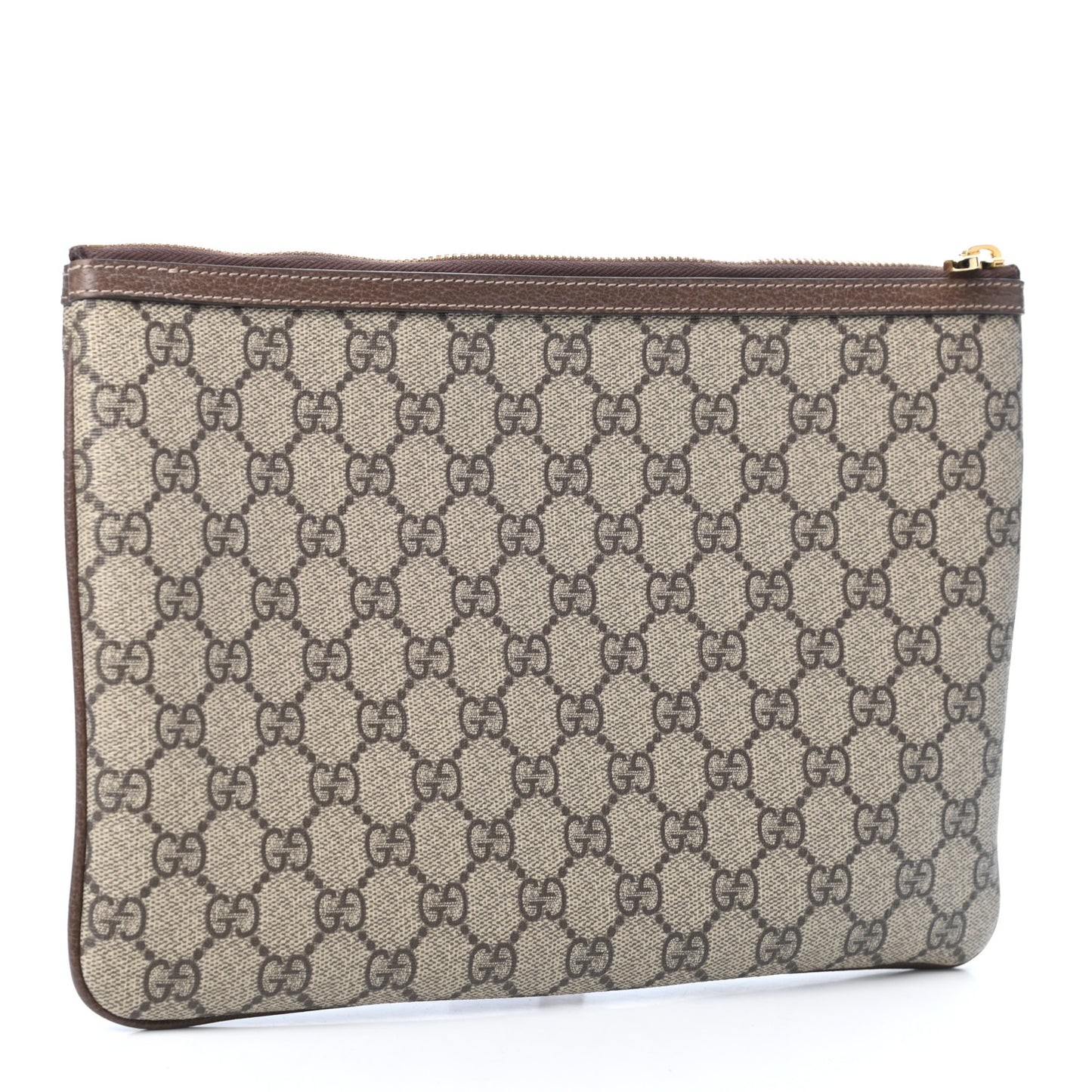 GG Supreme Monogram Large Ophidia Pouch Clutch Brown