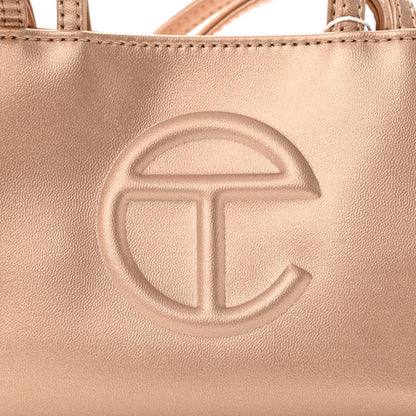 Telfar Metallic Vegan Leather Small Shopping Bag Copper 8 of 10