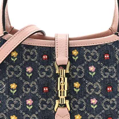 Gucci New Denim GG Monogram Calfskin Love Parade Mini Jackie 1961 Hobo Light Pink 8 of 10
