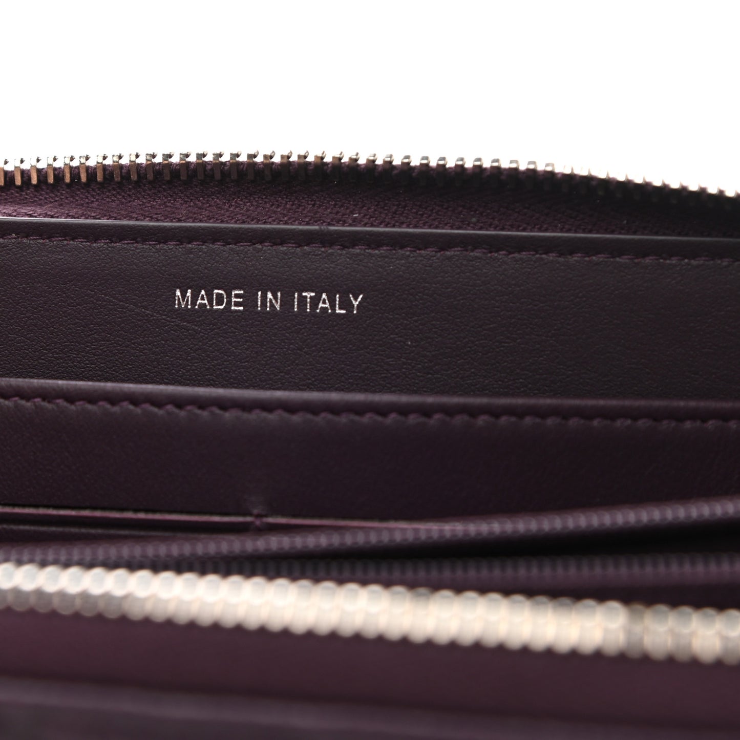 Caviar Quilted Diamond CC Gusset Zip Around Wallet Dark Purple