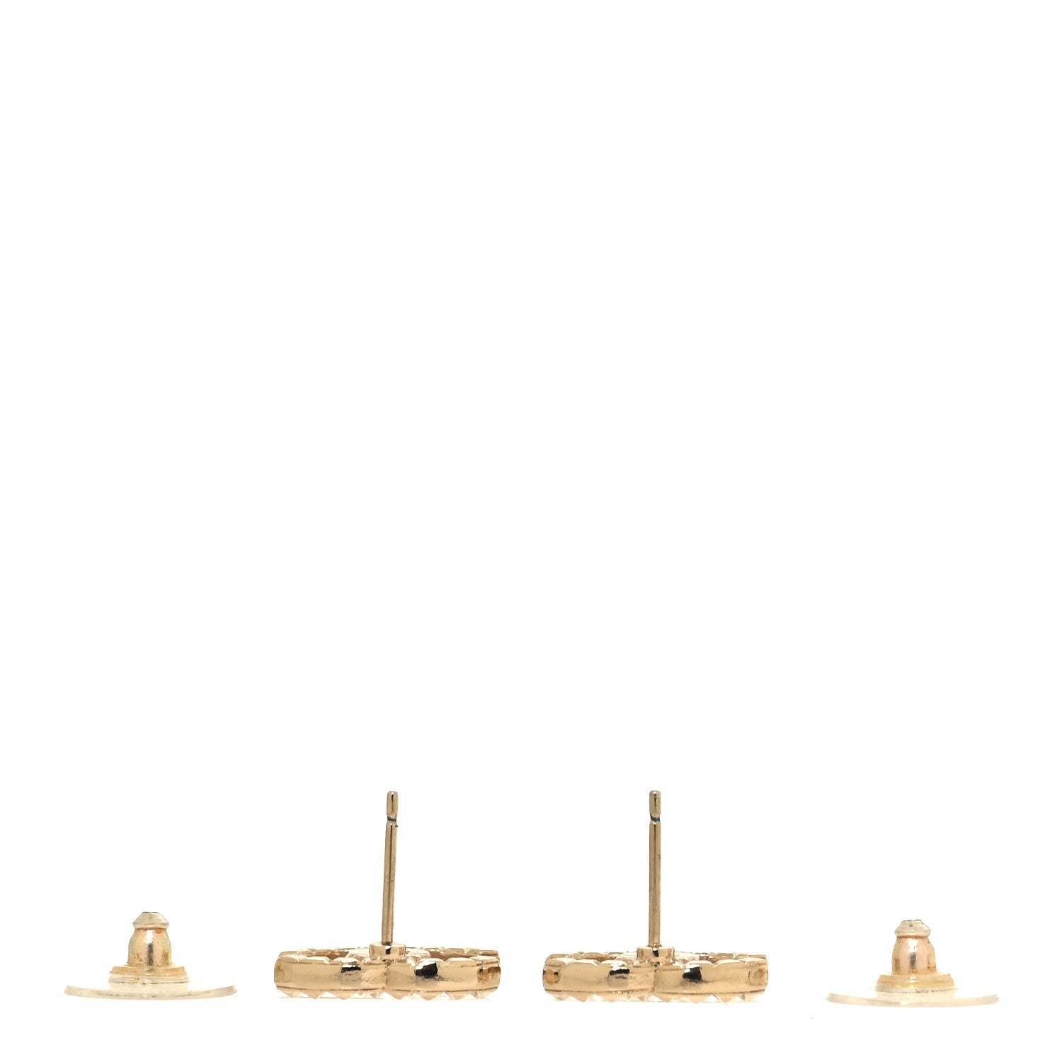 Chanel Studded CC Earrings Gold 3 of 5