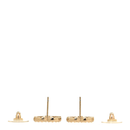 Chanel Studded CC Earrings Gold 3 of 5