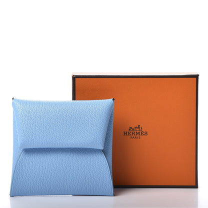 Hermes Chevre Mysore Bastia Verso Coin Purse Celeste Kraft 8 of 8