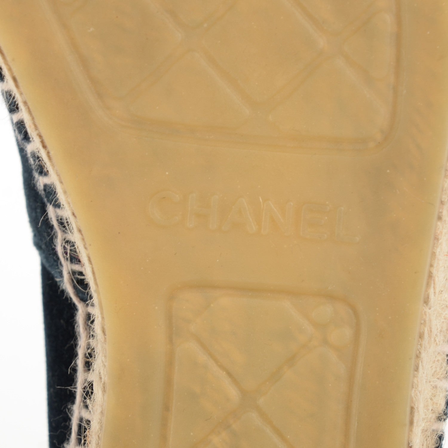 Chanel Velvet CC Espadrilles 38 Navy Black 6 of 9