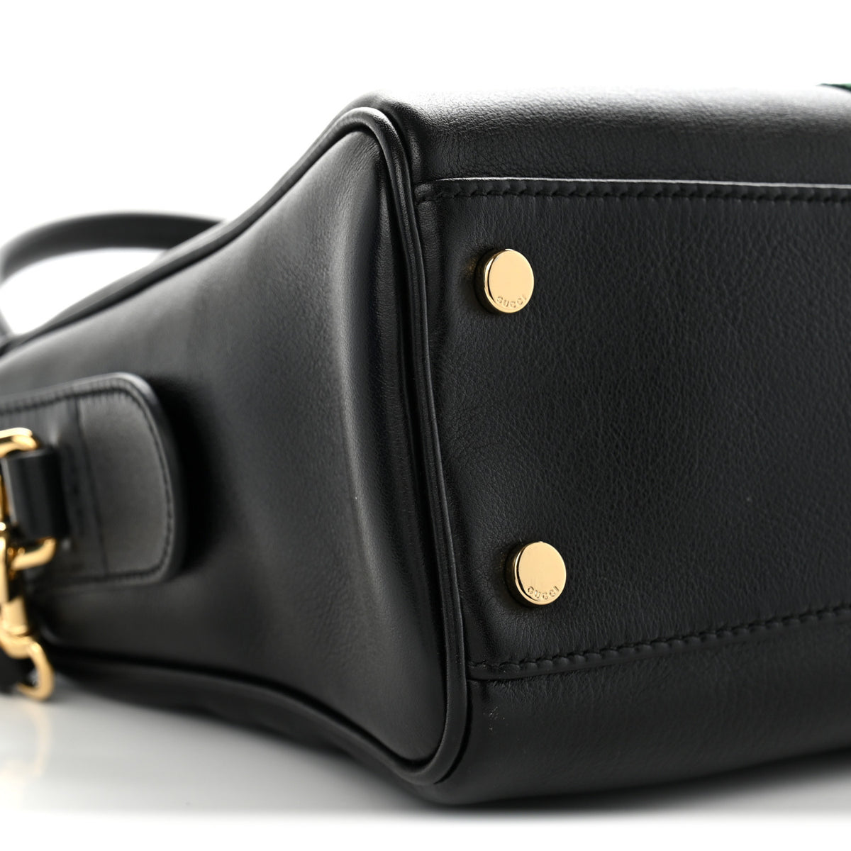 Gucci Calfskin Web Medium Borsetto Boston Black 8 of 9