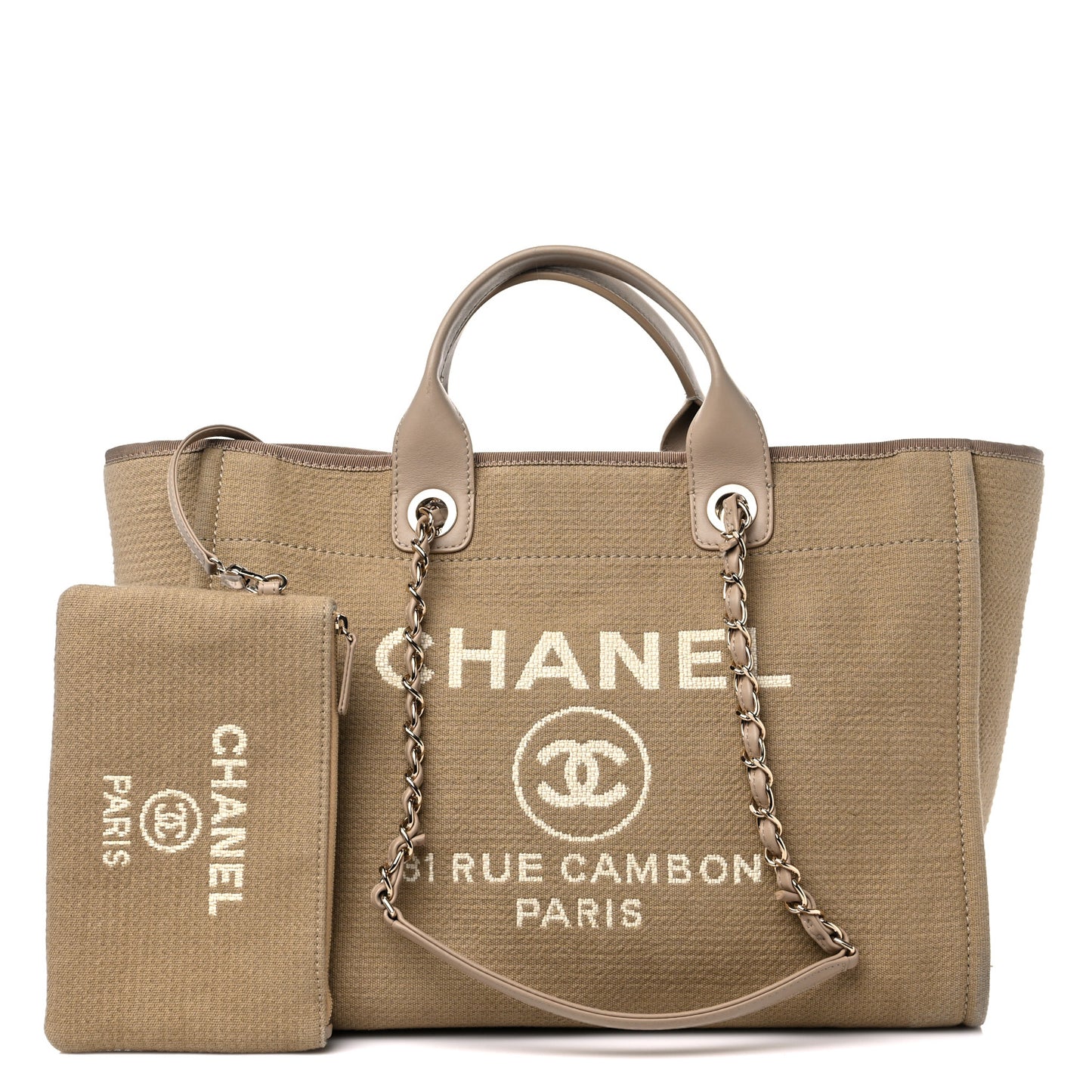Mixed Fibers Medium Deauville Tote Beige