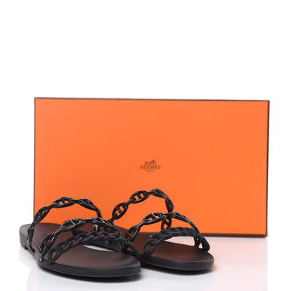 Hermes Rubber Chaine d'Ancre Rivage Sandals 39 Black 8 of 8