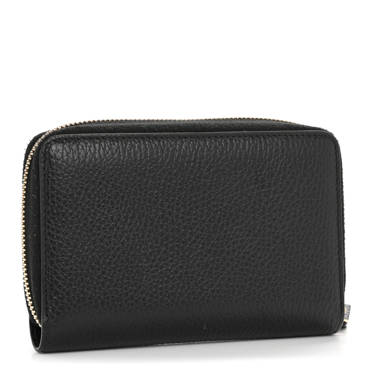 Dollar Calfskin Medium GG Zip Around Wallet Black
