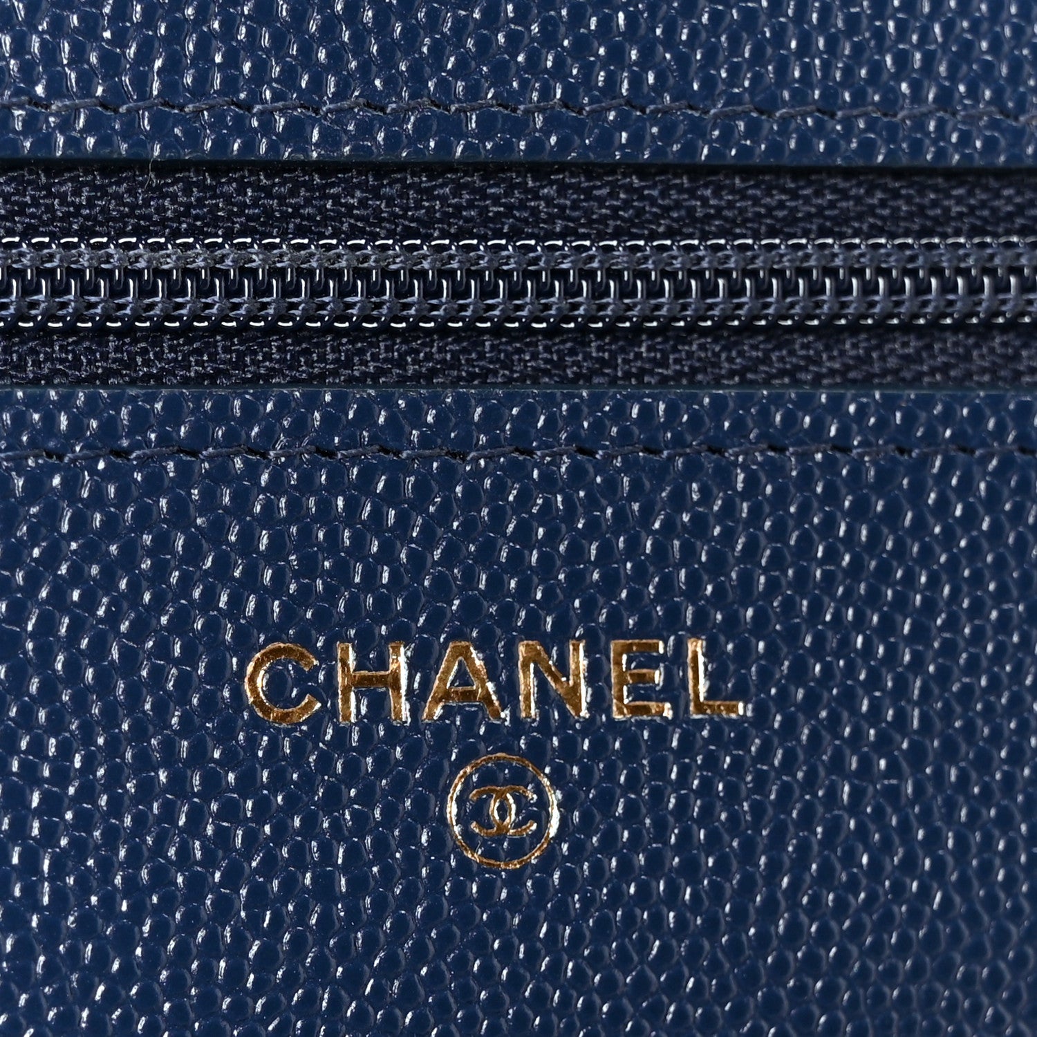 Chanel Caviar Quilted Wallet on Chain WOC Navy Blue 6 of 11