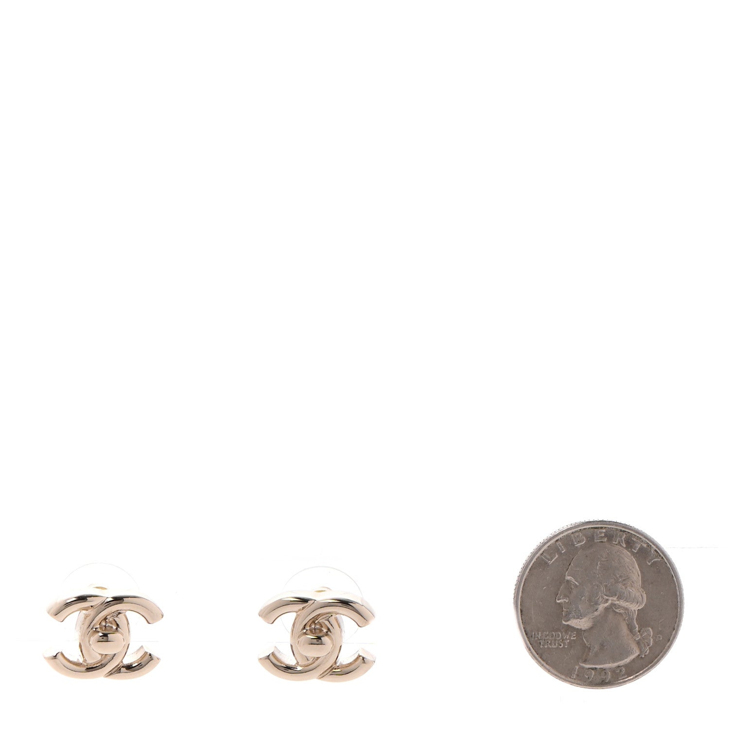 Chanel Metal CC Turnlock Earrings Gold 2 of 4