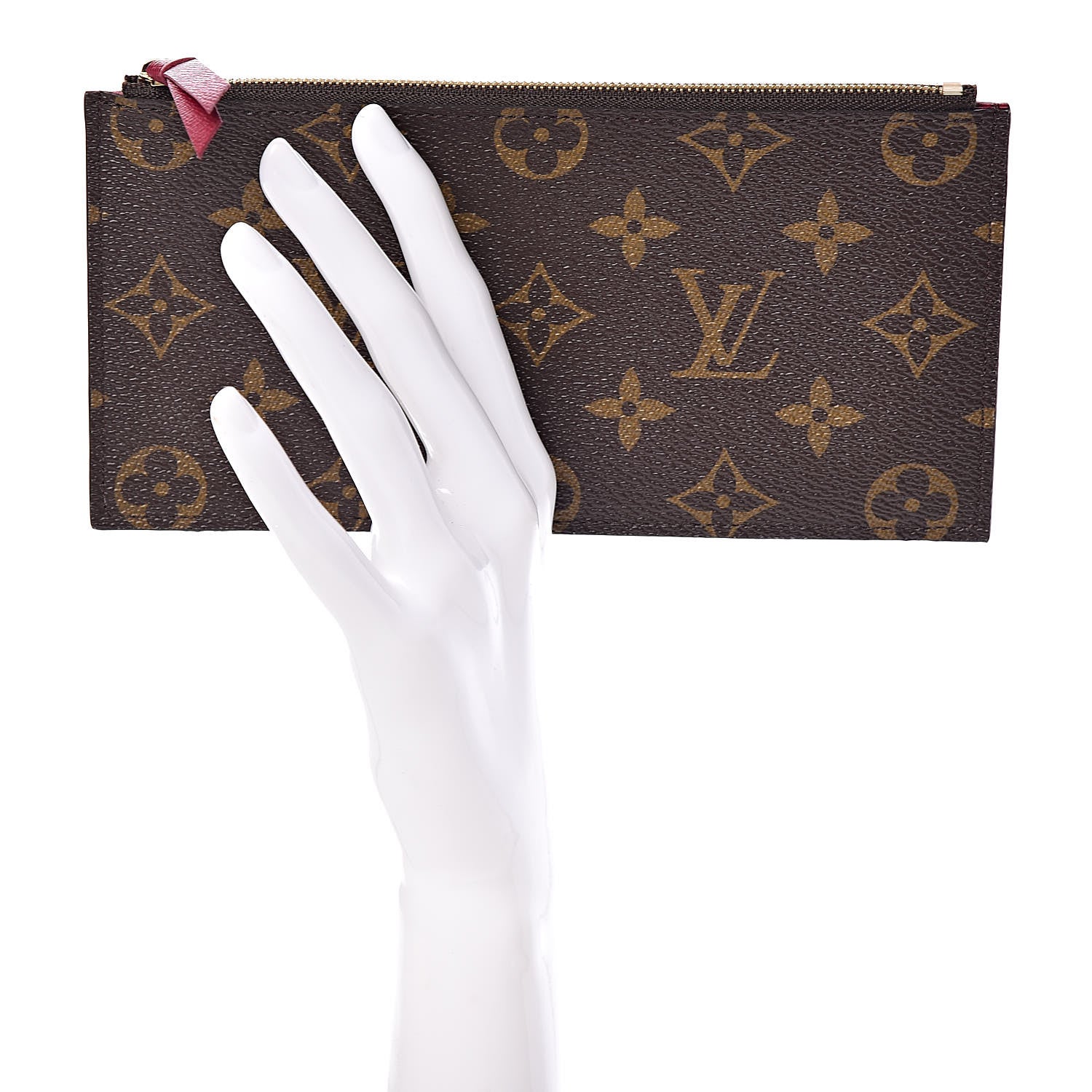Louis Vuitton Monogram Felicie Chain Wallet Zippered Insert Fuchsia 2 of 6