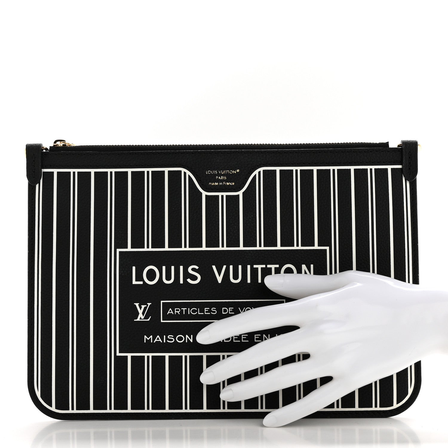 Louis Vuitton Calfskin Neverfull Inside Out MM Pochette Black 2 of 6