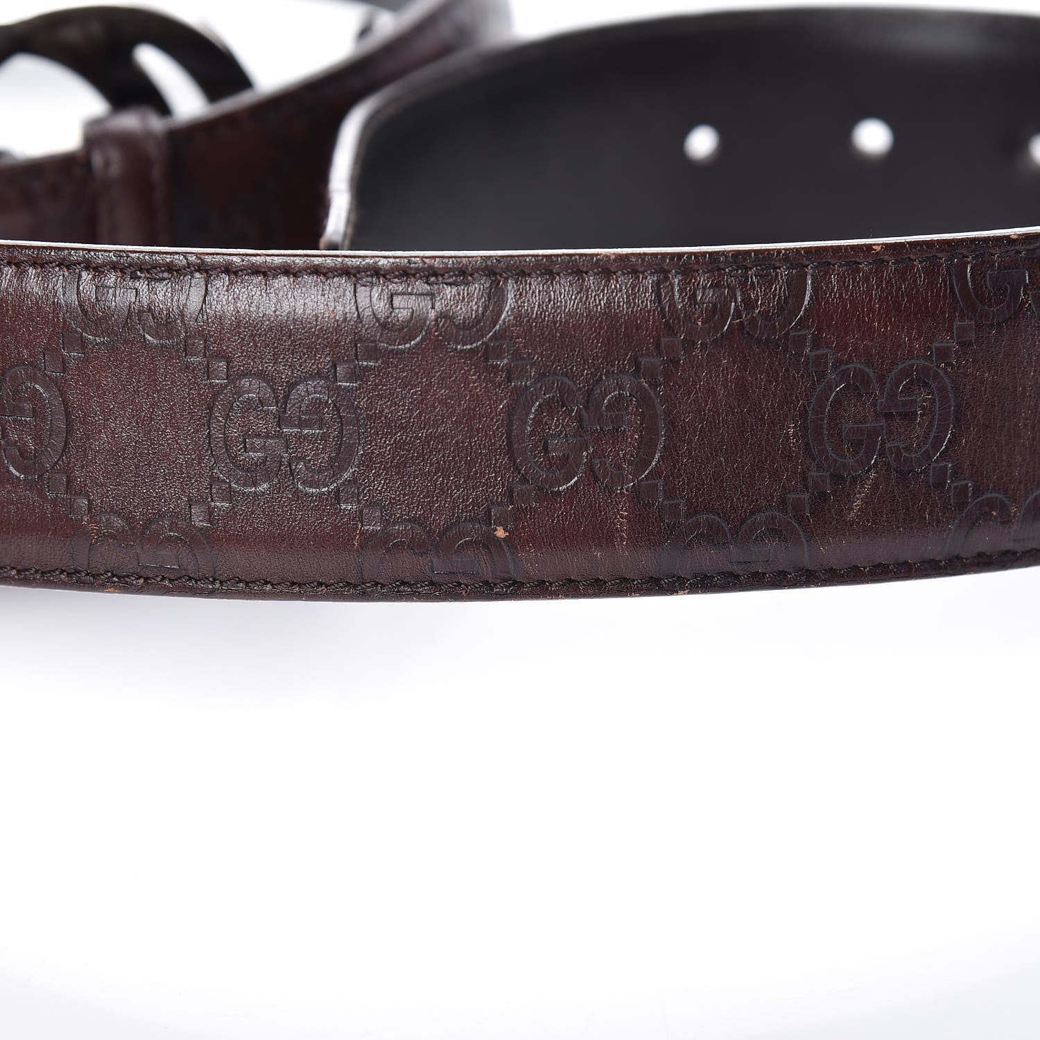 Gucci Guccissima Interlocking G Belt 85 34 Dark Brown 8 of 8