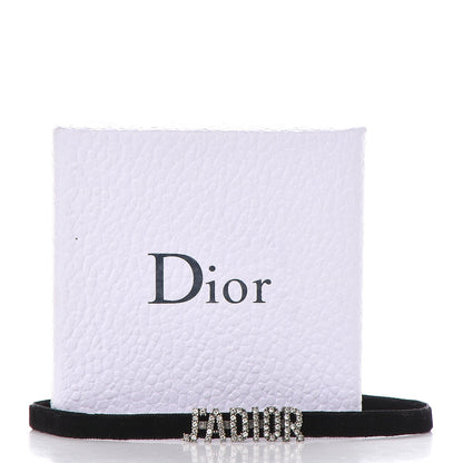 Christian Dior Velvet Crystal J’Adior Choker Necklace Black 6 of 6