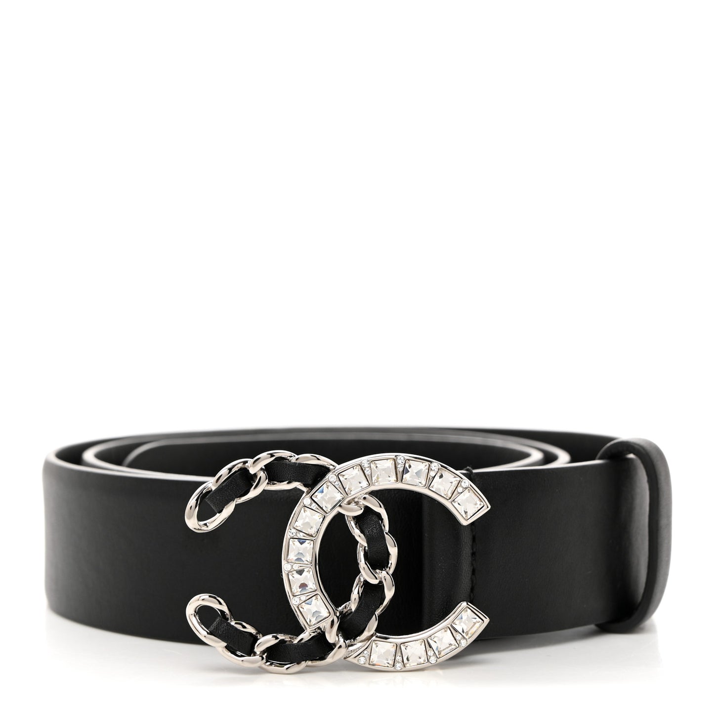 Lambskin Crystal CC Belt 75 30 Black
