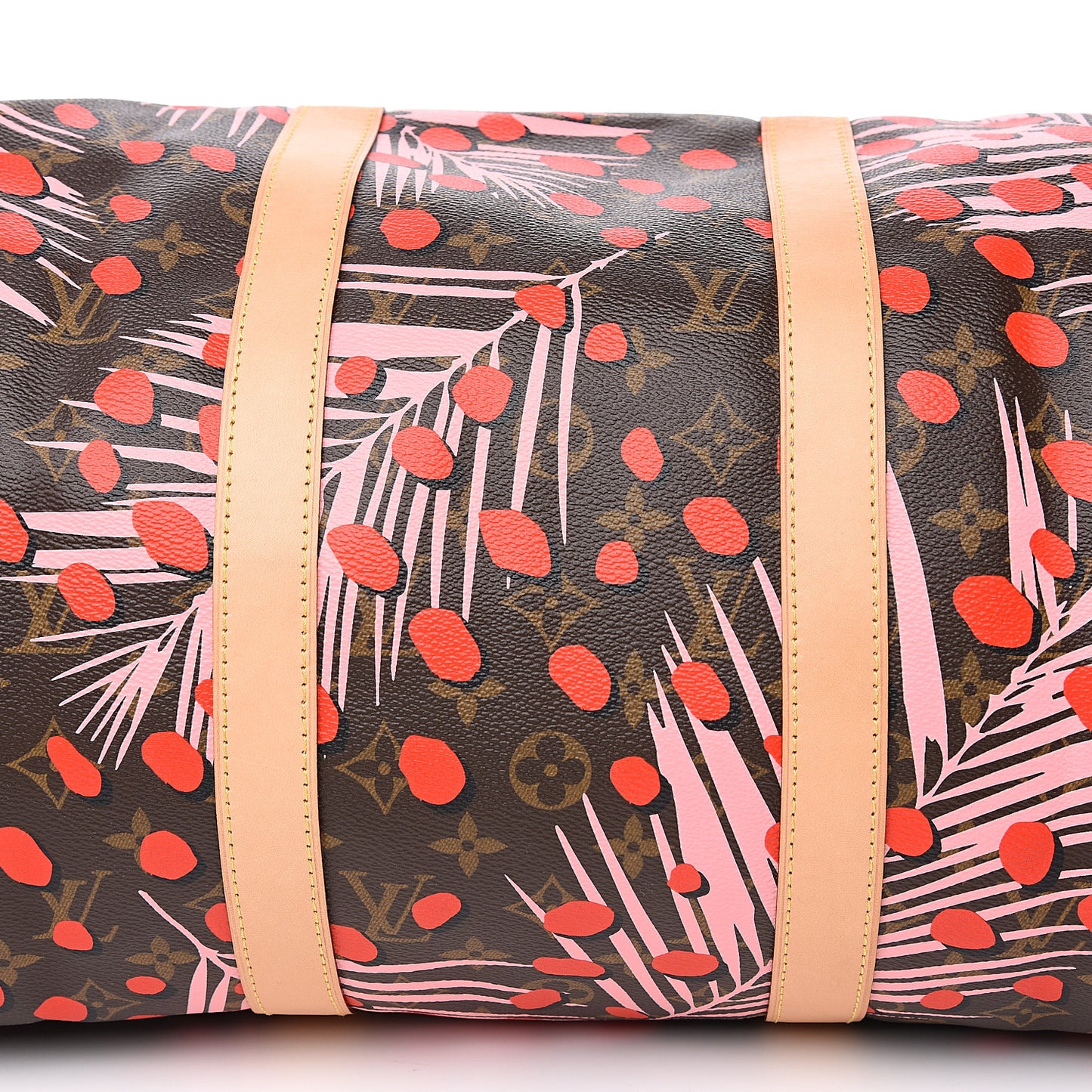 Monogram Jungle Dots Keepall Bandouliere 50 Sugar Pink Poppy