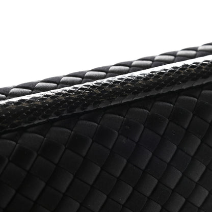 Bottega Veneta Satin Ayers Intreccio Impero Stretch Knot Clutch Black 9 of 9