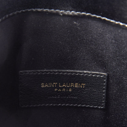 Saint Laurent Smooth Shiny Calfskin Monogram Uptown Baby Pouch Black 6 of 7