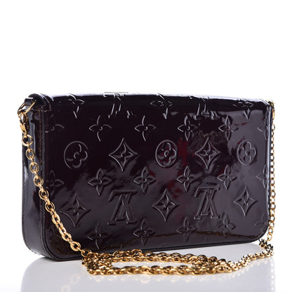 Louis Vuitton Vernis Pochette Felicie Chain Wallet Amarante 3 of 11