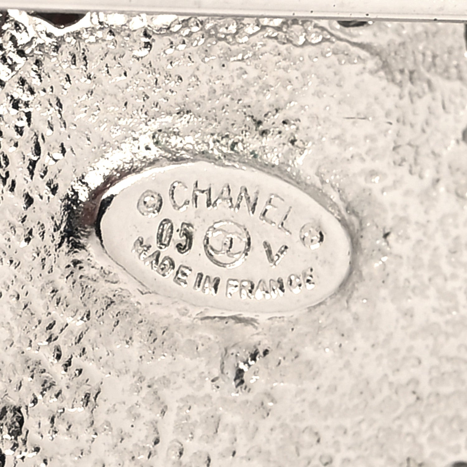Chanel Swarovski Crystal Camellia CC Brooch Silver 4 of 4