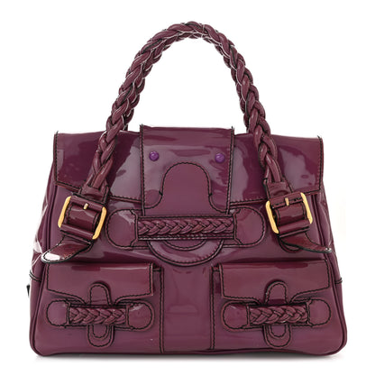 Valentino Garavani Patent Large Histoire Purple 1 of 15
