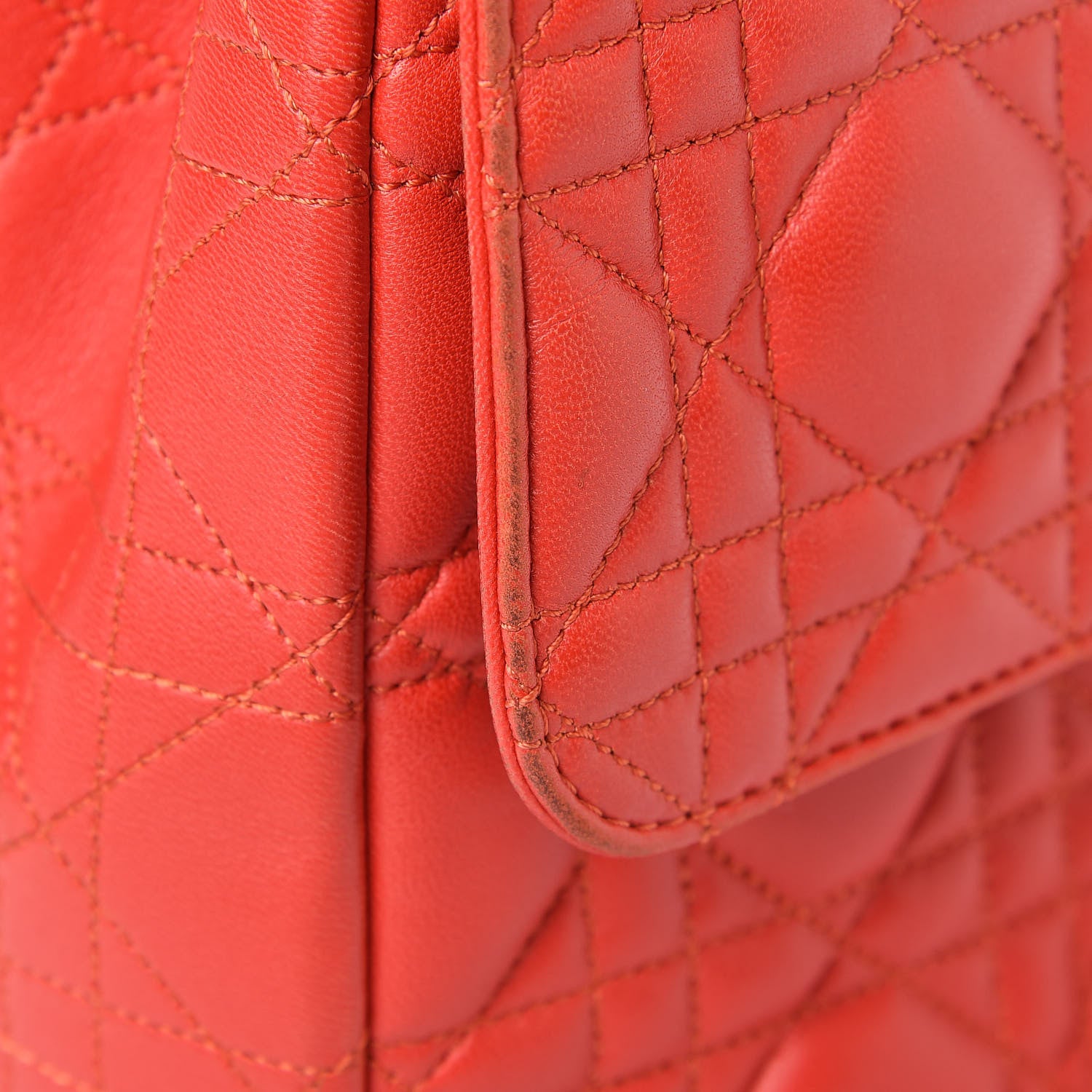 Christian Dior Lambskin Cannage Large Miss Dior Flap Vermillion 15 of 20