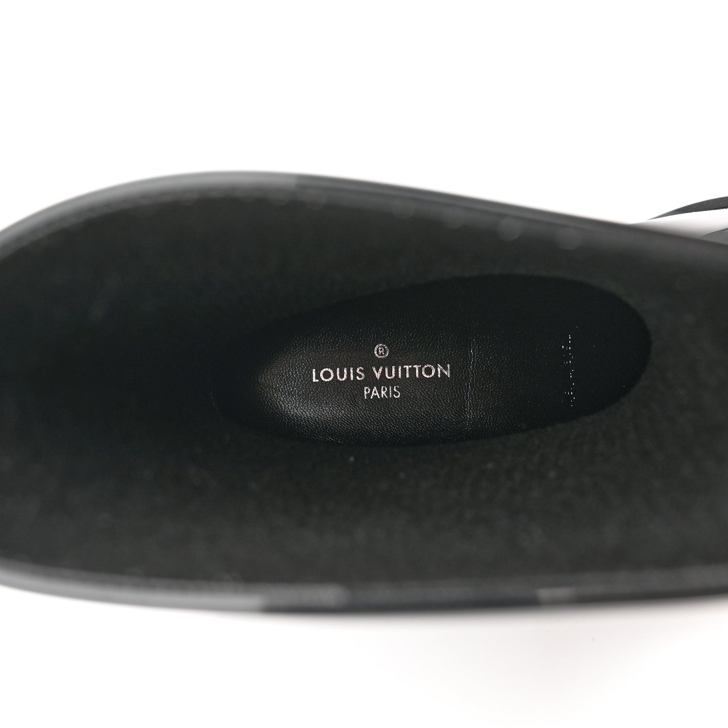 Rubber Embossed Monogram Drops Flat Half Boots 37 Black