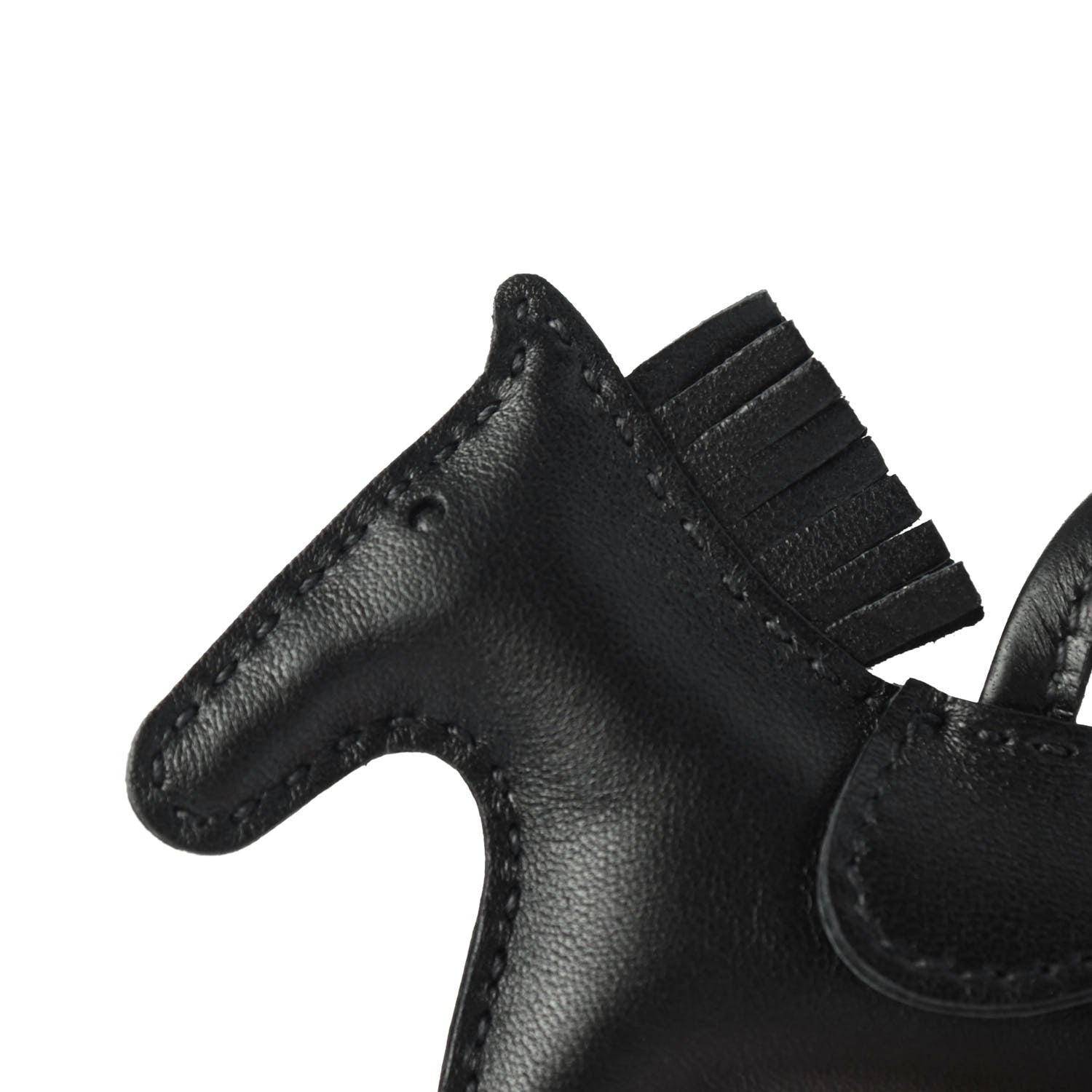 Hermes Milo Lambskin Grigri Rodeo Horse Bag Charm PM So Black 4 of 4