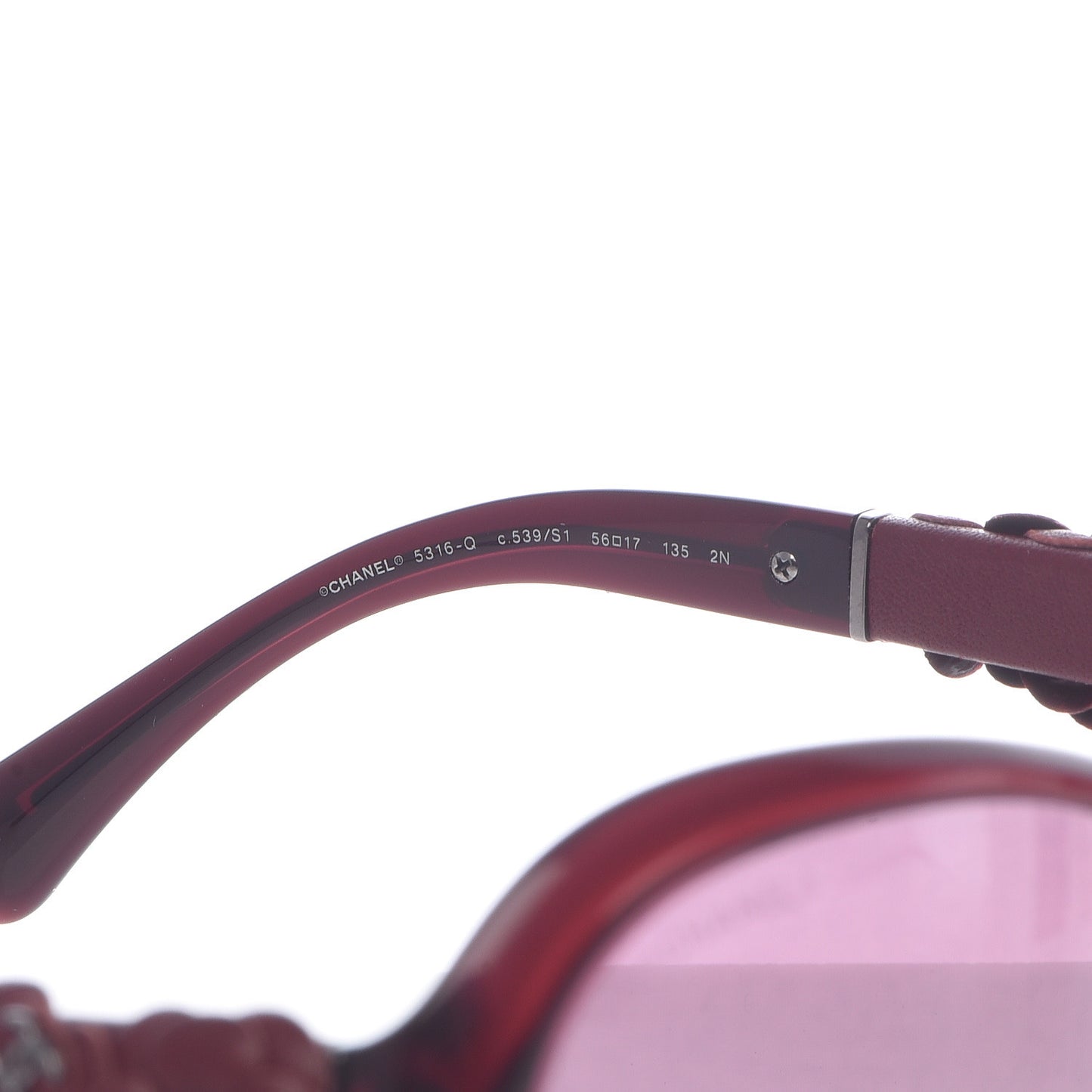 Lambskin Camellia CC Sunglasses 5316-Q Red