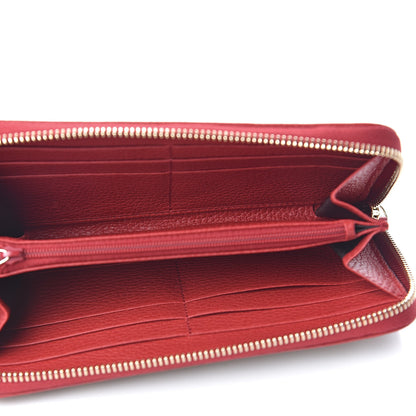 Gucci Monogram Dollar Calfskin Zip Around Wallet Beige Ebony Rosso 5 of 8