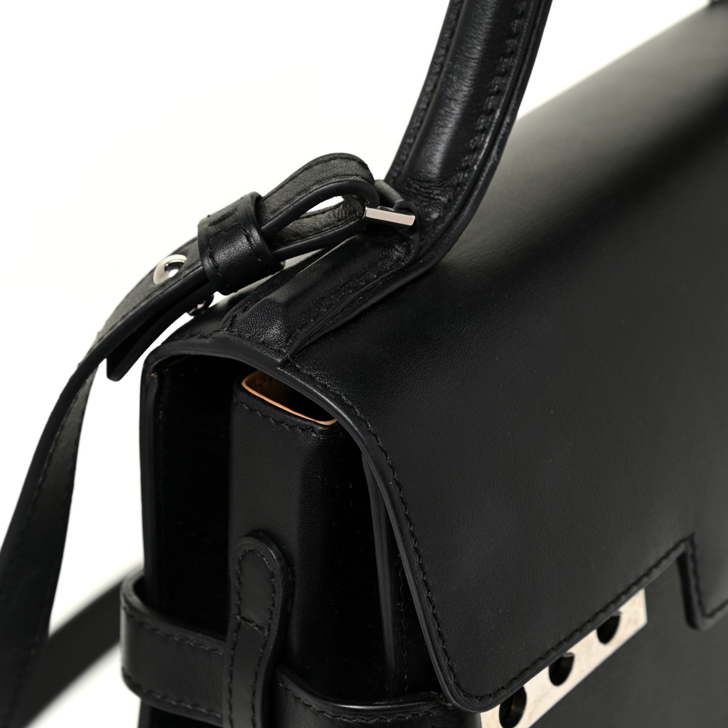 Delvaux Calfskin MM Tempete Satchel Black 18 of 20