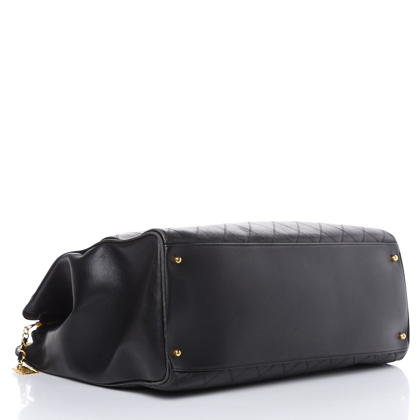 Calfskin Stitched XL Weekender Black