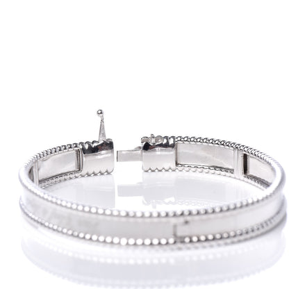 Van Cleef & Arpels 18K White Gold Perlee Signature Bangle Bracelet M 5 of 6