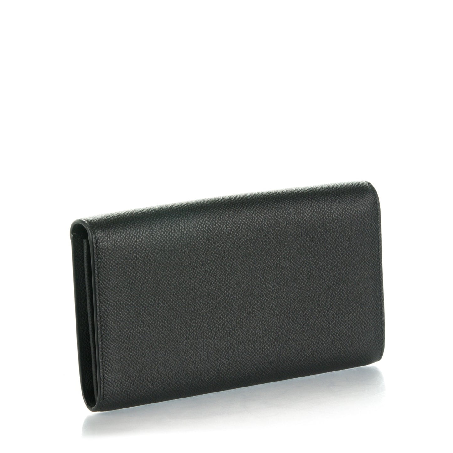 Grained Calfskin Large Trotteur Multifunction Flap Wallet Black