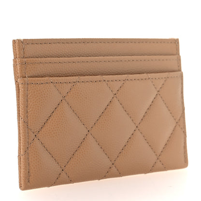 Chanel Caviar Quilted CC Card Holder Beige 3 of 9