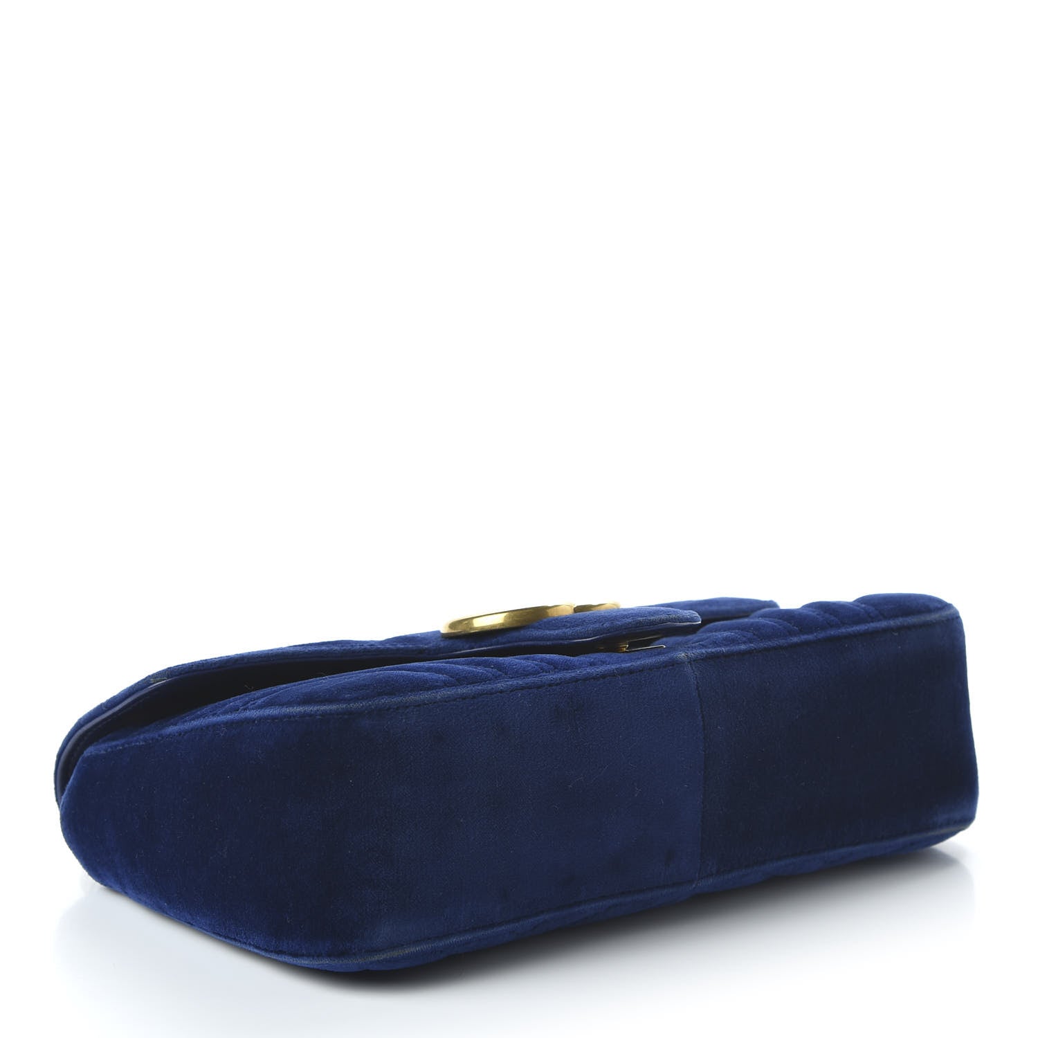 Gucci Velvet Matelasse Small GG Marmont Shoulder Bag Cobalt Blue 4 of 12