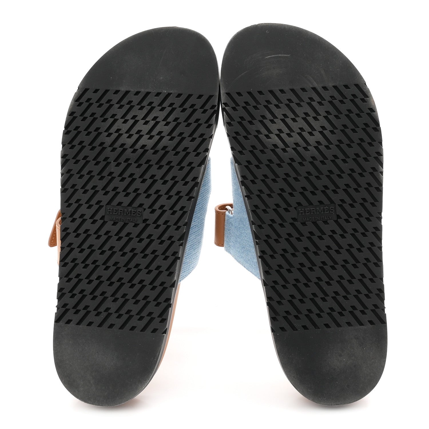 Hermes Denim Calfskin Womens Chypre Sandals 39 Bleu Clair Naturel 6 of 10