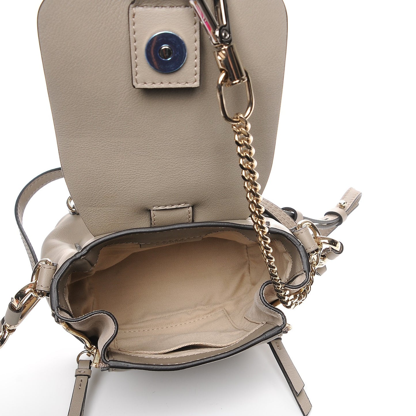 Suede Calfskin Mini Faye Backpack Motty Grey