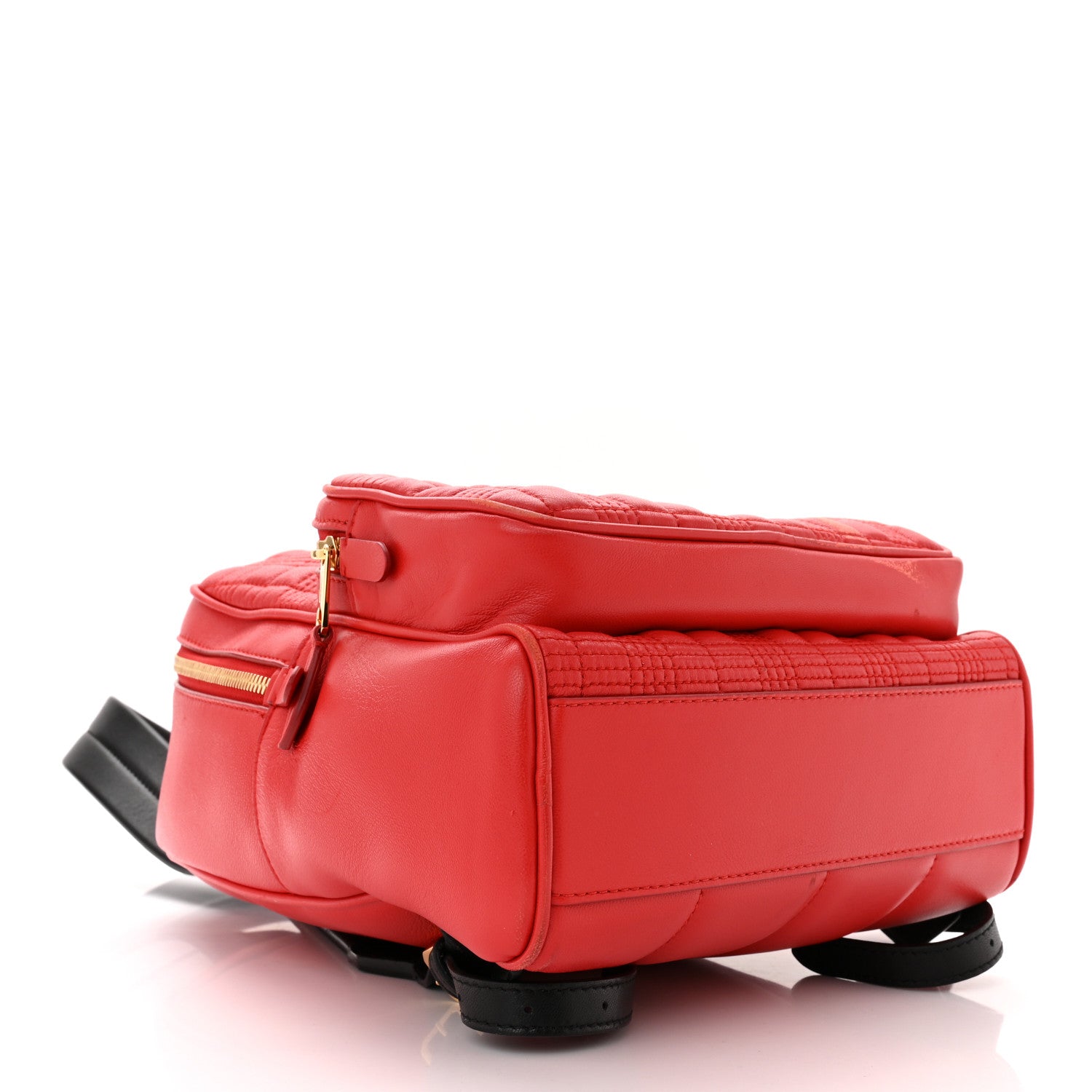Burberry Lambskin Quilted Medium Lola Zip Pocket Backpack Bright Red 3 of 10