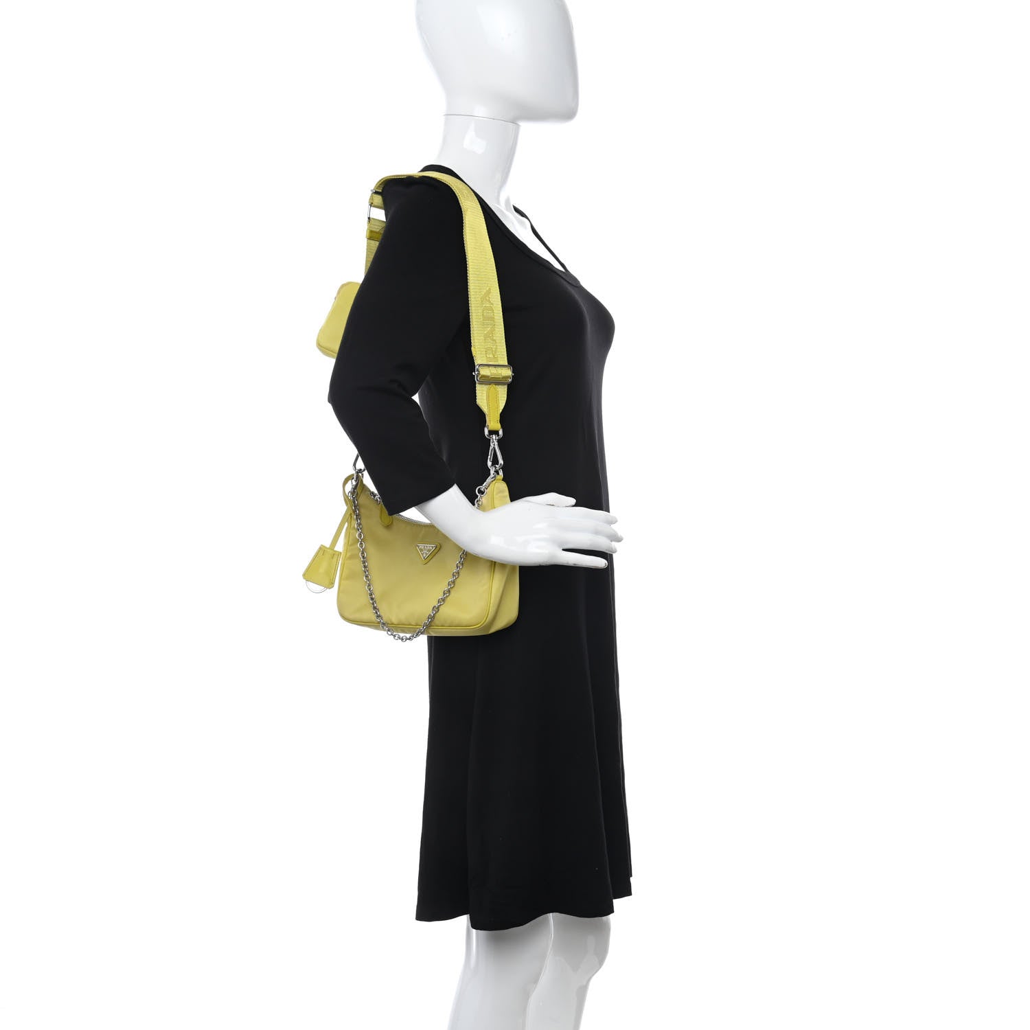 Prada Nylon Saffiano Re-Edition 2005 Shoulder Bag Ananas 2 of 13