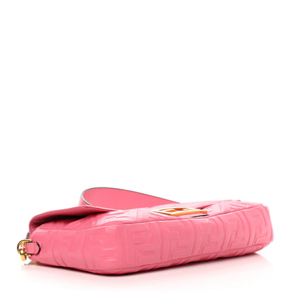 Fendi Nappa FF 1974 Embossed Baguette Rosa Fluo 4 of 15
