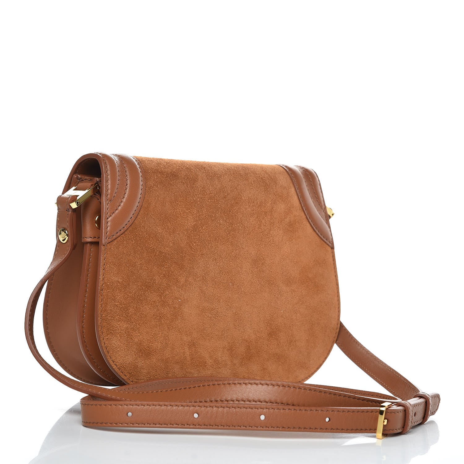 MCM Suede Small Trisha Shoulder Bag Brown 3 of 8