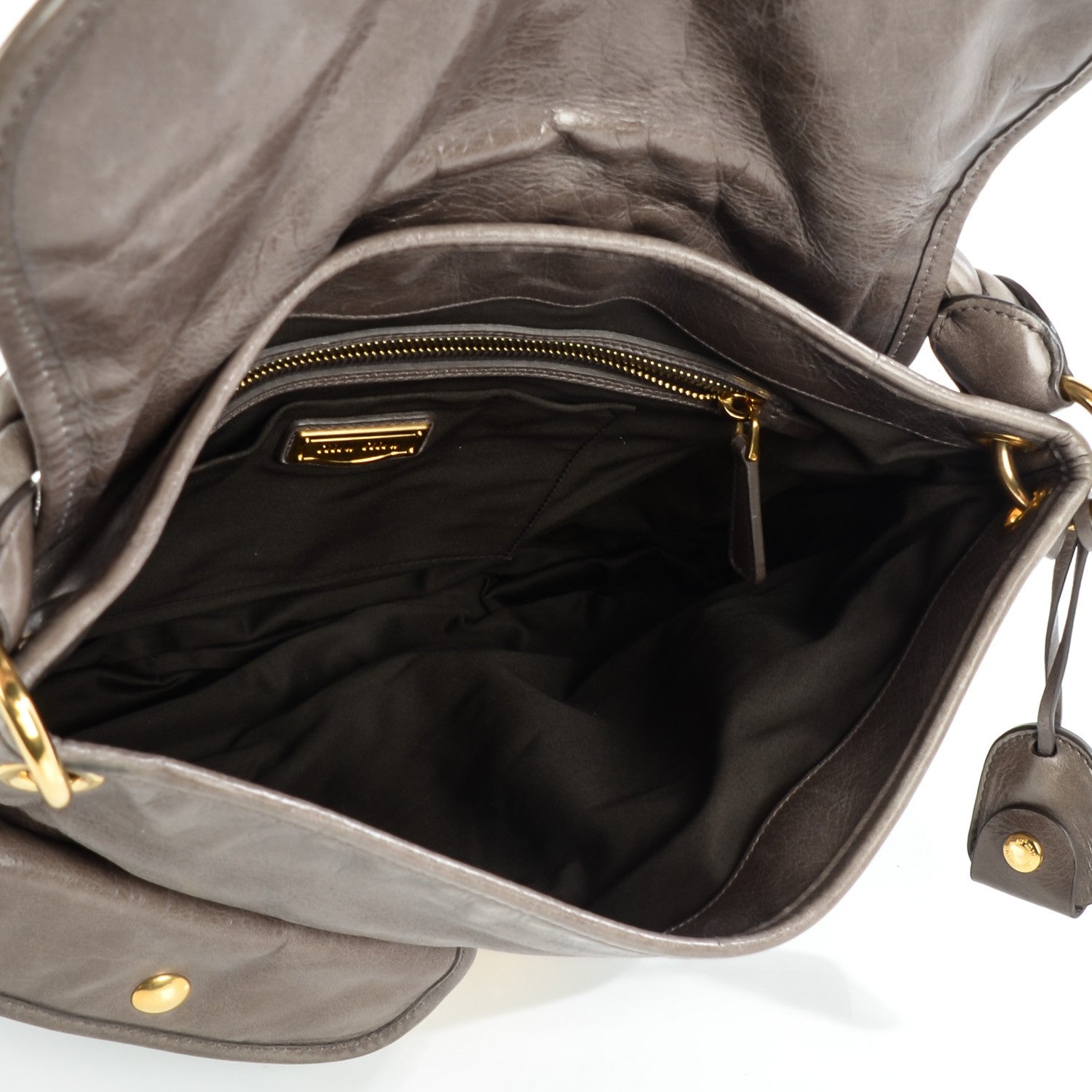 Miu Miu Nappa Matelasse Coffer Hobo Fumo 6 of 9