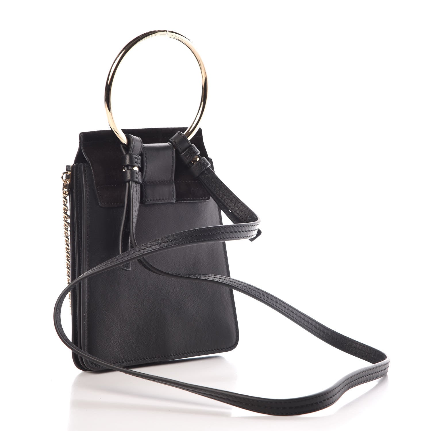 Chloe Suede Calfskin Mini Faye Bracelet Bag Black 3 of 15